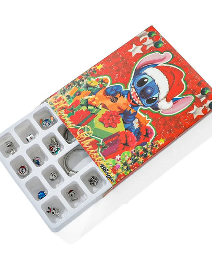 Christmas Disney Stitch Charm DIY Bracelet Fashion Cute Advent Surprise Blind Box for Friend Festival Jewelry Unique Gift