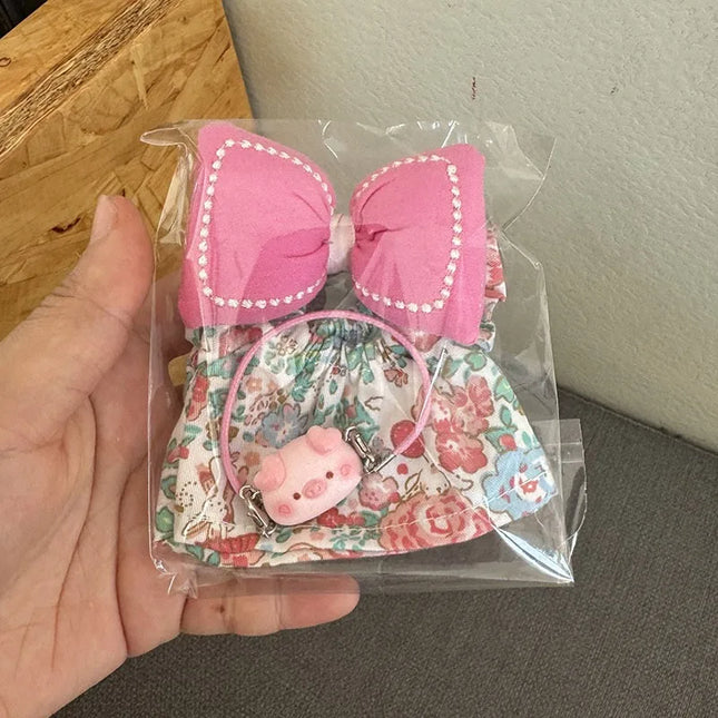 For 17cm Labubu Doll Luxry Brand design Diy Accessories Dress Sweater Overalls T-shirt Hat Set For Labubu Trendy Clothing Gift