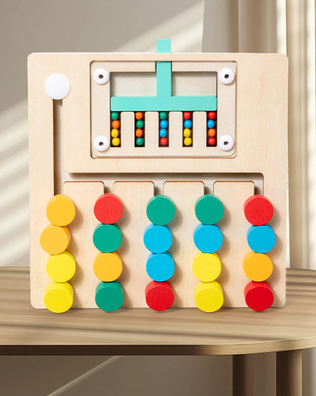 Montessori Wooden Color Matching Puzzles, Logic Game,Thinking Training Enlightenment Hand-eye Coordination Early Educational Toy