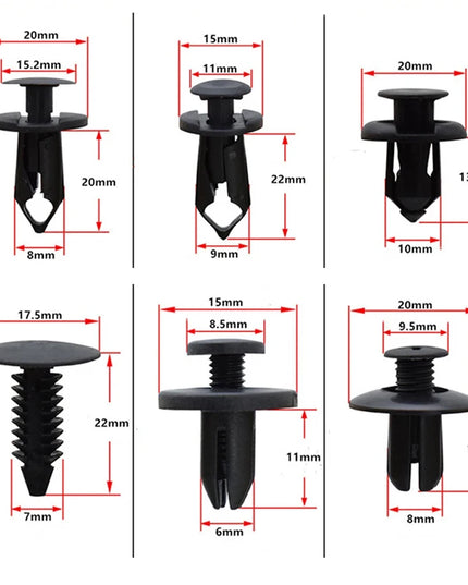 190PCS Car Retainer Clips 6 Sizes – Automotive Plastic Fasteners Kit for Auto Trim Panel Bumper Body Repair Tools