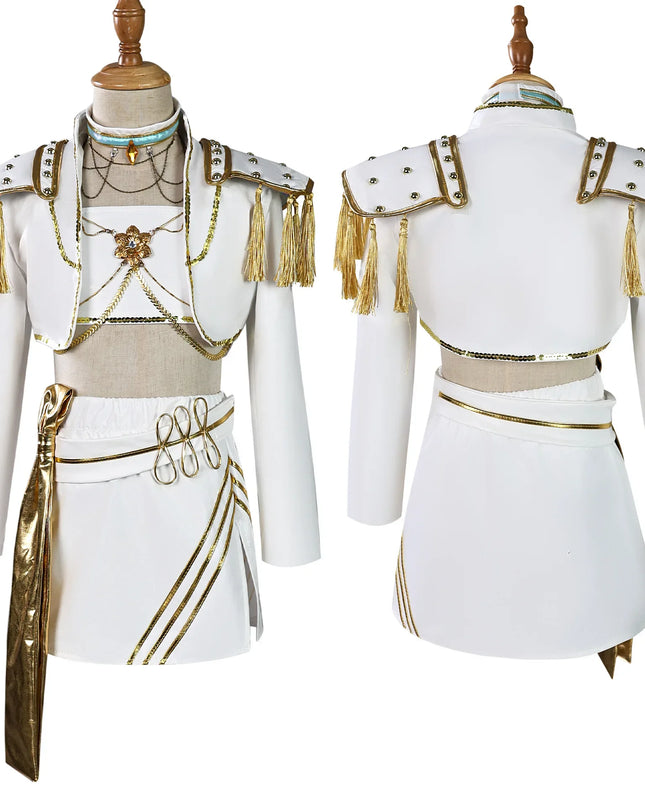 Anime Zoey Rumi Mira Cosplay Costume White PU Leather Uniform Role Play for Party Halloween Carnival Outfits