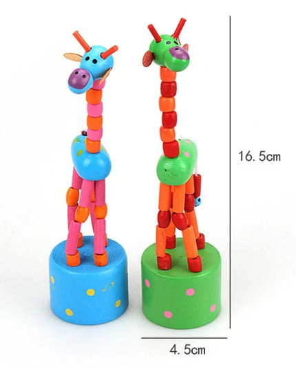 Montessori Educational Toy Kid Wooden Toys for Children Early Learning Exercise Baby Fingers Flexible Materials Giraffe Toy Gift