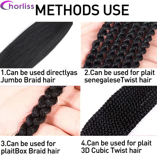 Purple Ombre Easy Hair Braids Synthetic Crochet Braiding Hair Pre Stretch Yaki Colored Jumbo Braids Hair Extensions For Women