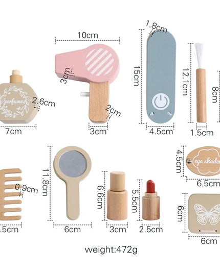 Wooden Baby Toys Simulation Cosmetics Set Pretend Makeup Toys Girls Playing House Game Children Early Education Montessori Toys