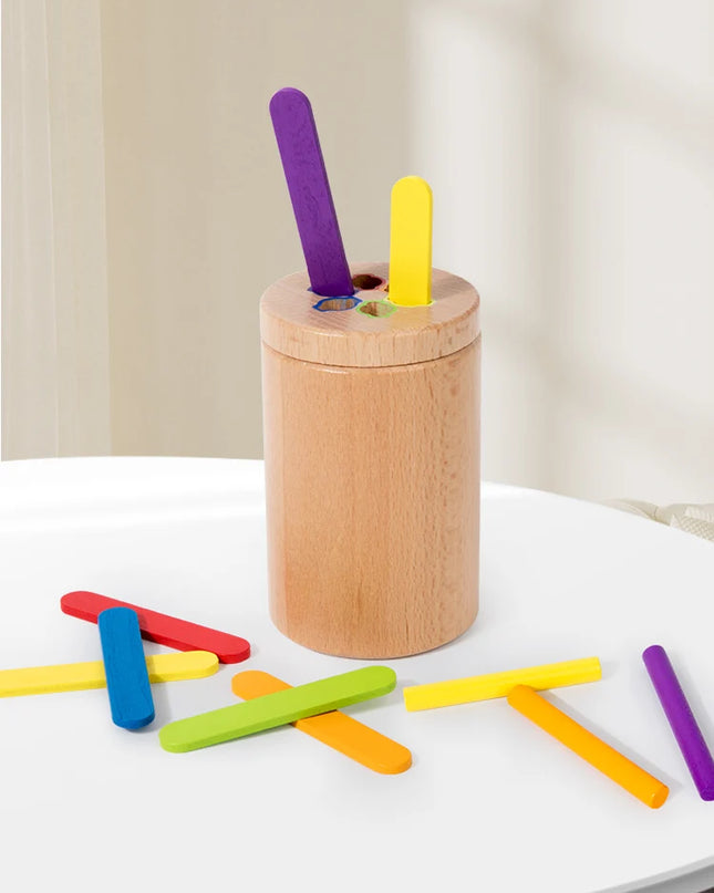 Montessori Toys Wooden Color Sorting Toys Fine Motor Skills Sensory Matching Games Educational Kid Toys For 1-3 Year Old 3+ Gift