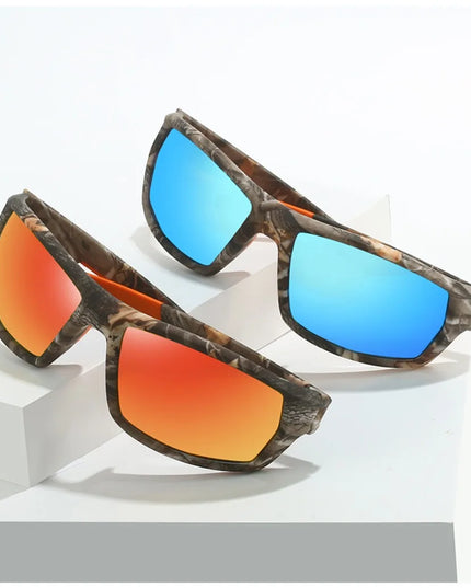 New Sunglasses for Men Sport Polarized Square Frame Camouflage Sun Glasses Driving Fishing Cycling Skiing Sun Eyewear UV400