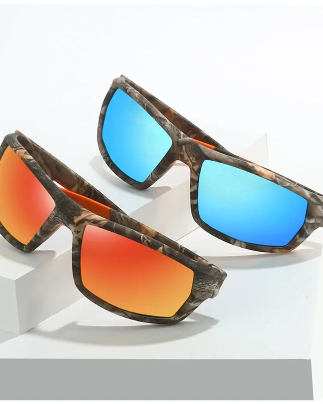 New Sunglasses for Men Sport Polarized Square Frame Camouflage Sun Glasses Driving Fishing Cycling Skiing Sun Eyewear UV400