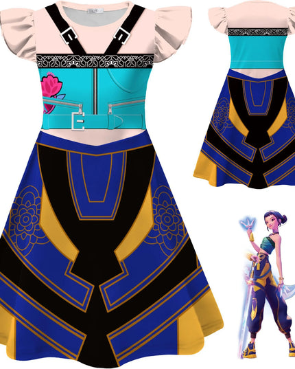 Kids KPop Demon Hunters Dress Clothes Cosplay Costume Girls Cartoon Rumi Dresses Children Casual Girl Dress Halloween Xmas Party