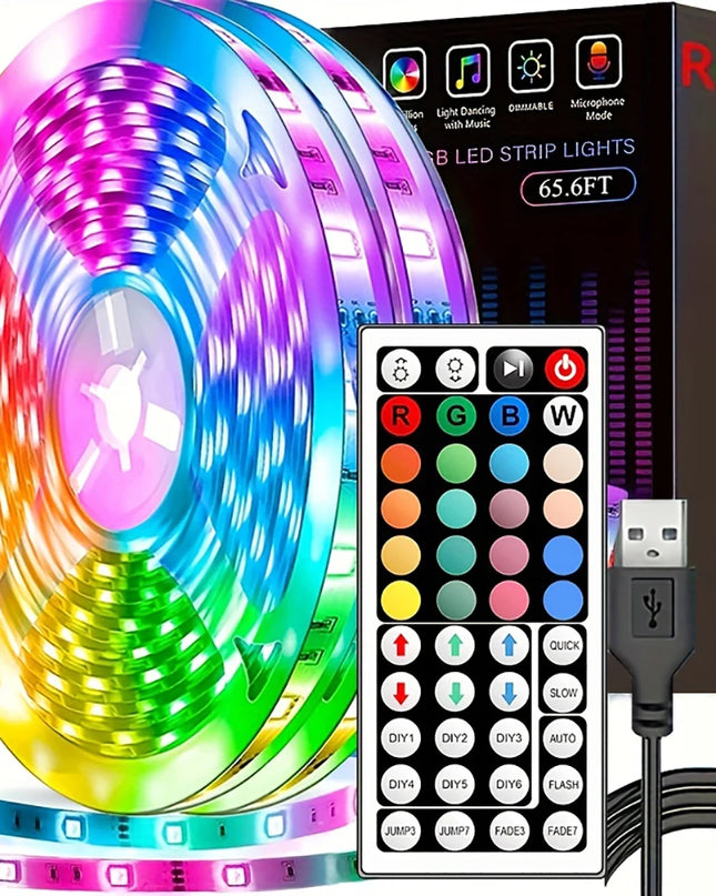 Led Strip Lights with 44 Key Remote Control 1m 5m 10m 20m RGB Tape Led Wall Room for Home Bedroom Party Decor TV Backlight