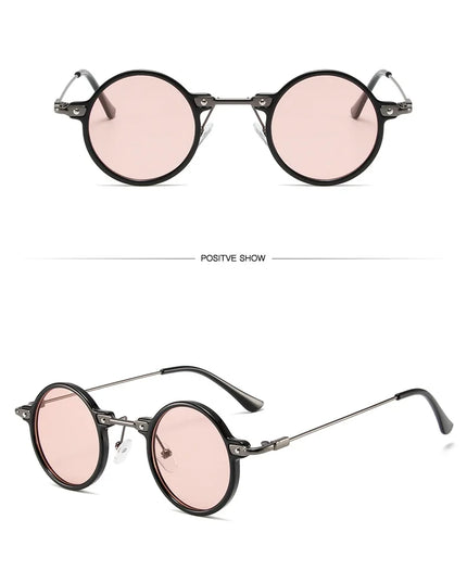 Round Sunglasses For Men Women Retro  Steampunk Sun Glasses Male Female Brand Designer Metal Frame Eyewear Shades Oculos De Sol