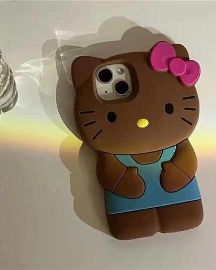 Bowknot Kitty Cat 3D Silicone Soft Phone Case For iPhone 17 Pro Max 16 15 14 Plus 13 Mini 12 11 7 8 4 4S 5 5S X XR SE