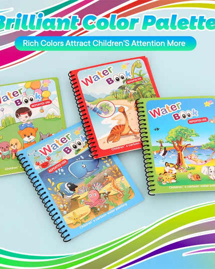 Montessori Toys Reusable Coloring Book Magic Water Drawing Book for Kids Toddler Toy Painting Book Educational Toys for Children