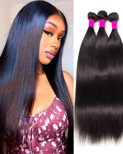 Straight Brazilian Human Hair Bundles 100% Remy Hair Extensions 1/3/4 PCS Natural Black Brazilian Hair Weave Bundles 14-30 Inch