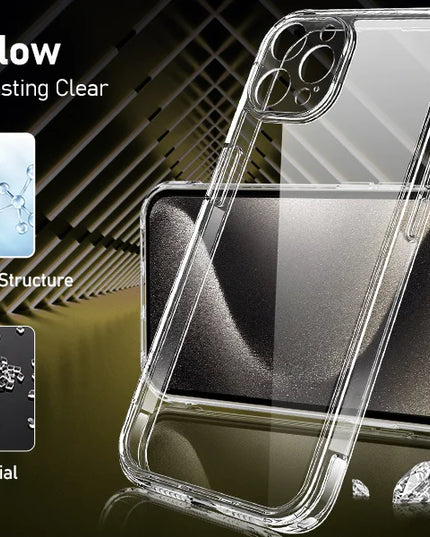 For iPhone 17 16 15 Pro Max Phone Case For iPhone 16 15 14 13 Mini 12 11 Pro Transparent Case iPhone16 Plus Cover