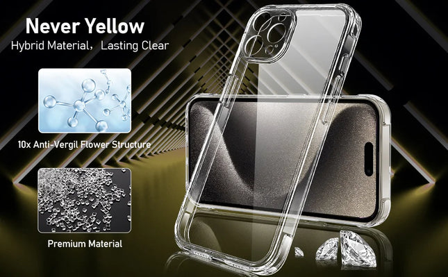 For iPhone 17 16 15 Pro Max Phone Case For iPhone 16 15 14 13 Mini 12 11 Pro Transparent Case iPhone16 Plus Cover