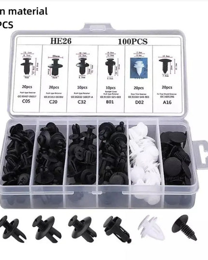 100pcs Auto Fastener Clip Kit Fender Rivet Clips Car Body Push Retainer Pin Rivet Bumper Door Trim Panel Retainer Car Clips