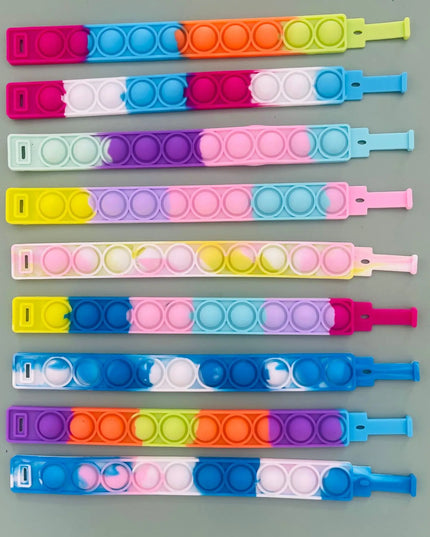 Fidget Toys Pop Bracelet Party Favors Bubble Bracelets Push Poping Sensory Stress Reliever Toys for Kids Children Gifts
