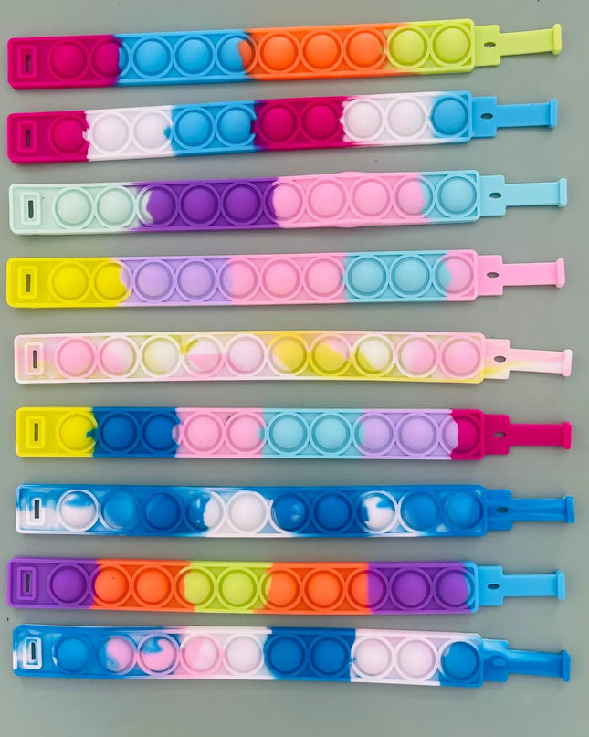 Fidget Toys Pop Bracelet Party Favors Bubble Bracelets Push Poping Sensory Stress Reliever Toys for Kids Children Gifts
