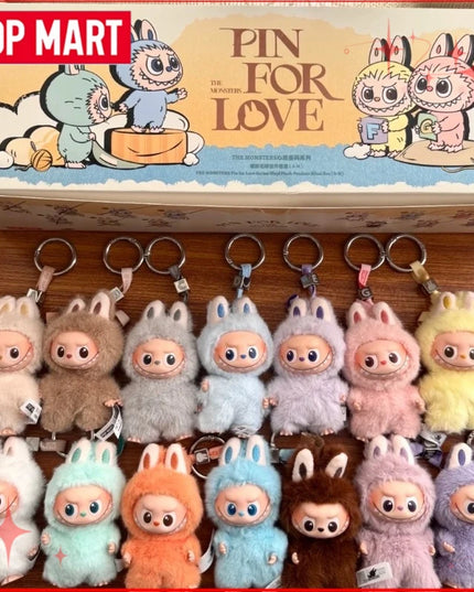 POP MART The Monsters Labubu V4 Pin for Love Series  Blind Box Vinyl Face Plush Doll Pendant Keychain Toy Christmas Gifts