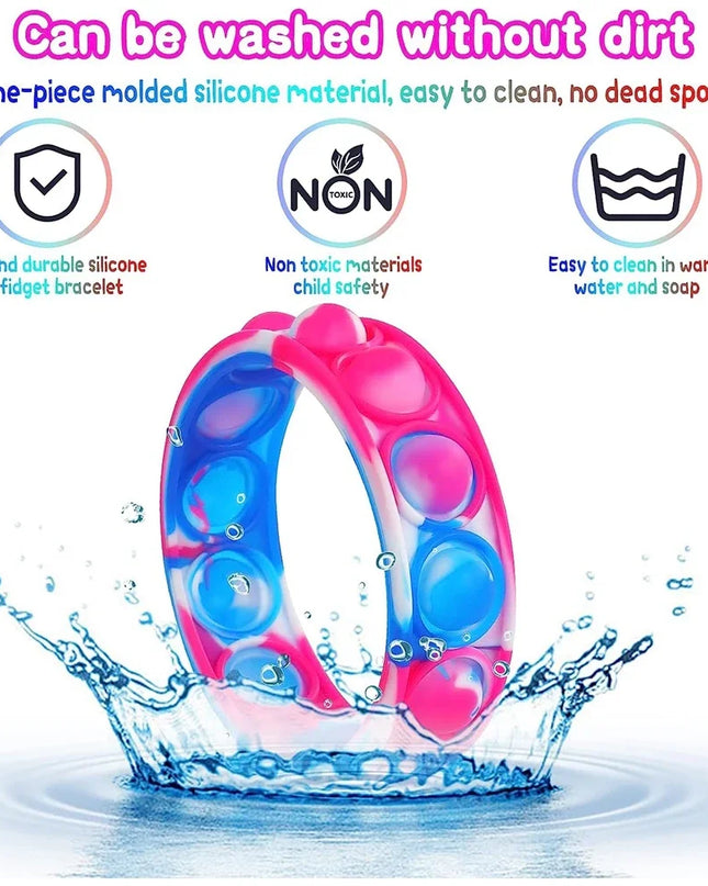 Fidget Toys Pop Bracelet Party Favors Bubble Bracelets Push Poping Sensory Stress Reliever Toys for Kids Children Gifts