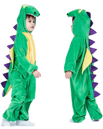 Kids Child Animal Dinosaur Dragon Costume Cosplay Jumpsuit for Boys Girls Halloween Party Mardi Gras Fancy Dress Headgear