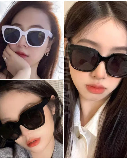 SHONEMES Square Sunglasses Vintage Men Women Shades Big Frame Outdoor UV400 Sun Glasses Black White for Female Male