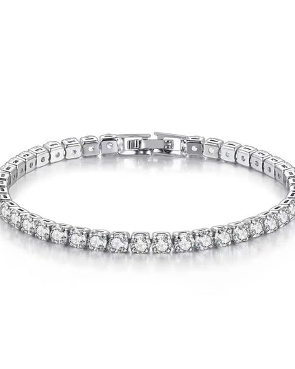 Lihong S925 Sterling Silver Bracelet Zirconia Tennis Ball Women Fashion Simple Engagement Wedding Charm Jewelry 4mm 16-20cm
