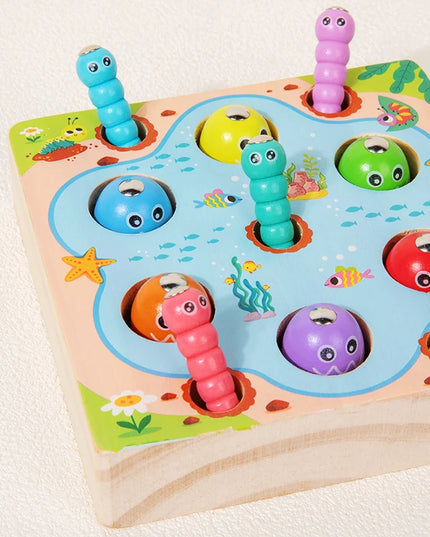 Wooden Fishing Game Toys Children Early Education Color Cognitive Toy Kids Interactive Games Toys for Gifts Fine Motor Skill