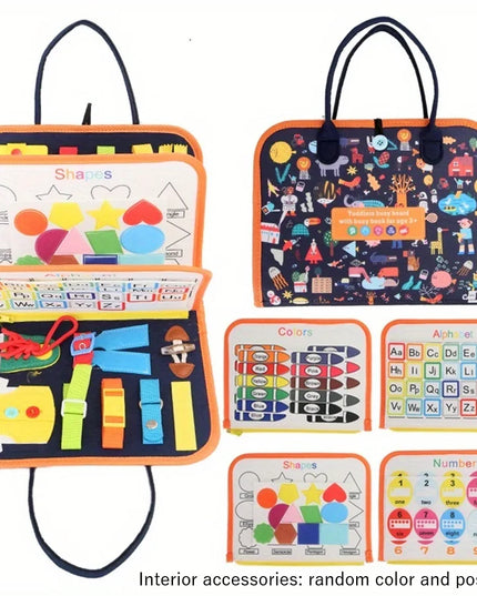 Montessori Busy Board Educational Activity Developing Sensory Board Fine Basic Dress Motor Skills Travel Toy Gift for Boys Girls