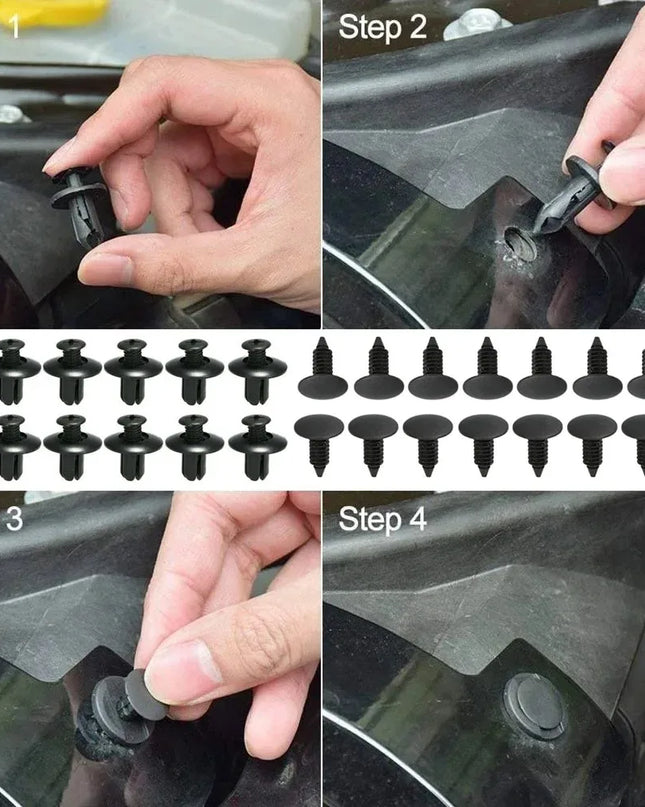 190PCS Car Retainer Clips 6 Sizes – Automotive Plastic Fasteners Kit for Auto Trim Panel Bumper Body Repair Tools