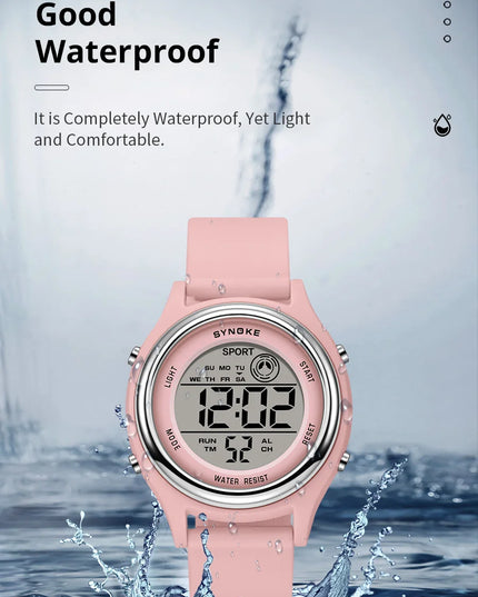 SYNOKE Colorful Children Seven Lights Watches Sport Students Digital Watch For Kids Waterproof Electronic Watch Shock Resist