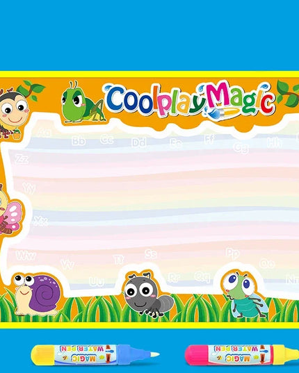 Animal Themes Rainbow Water Drawing Mat with 2 Pens Kids Water Doodle Mat Coloring Books Water Painting Rug Xmas Gift for Kids