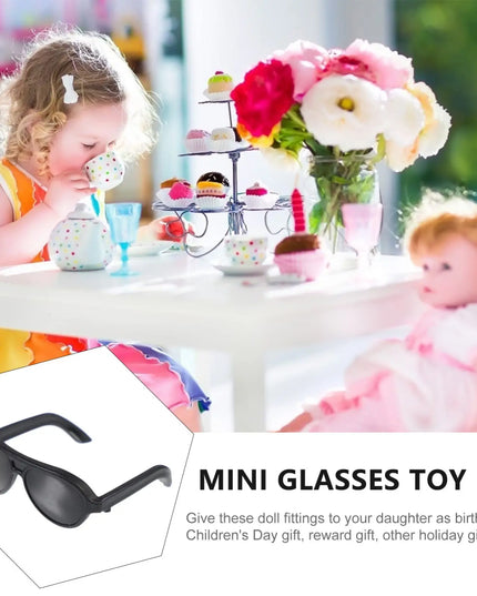 Mini Doll Glasses Mini Sunglasses Doll Sunglasses Black Mini Glasses Doll Black Sunglasses Mini Sunglasses for Crafts