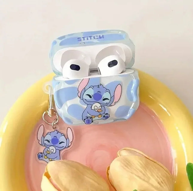 Cartoon Stitch Earphone Case for Apple AirPods 1 2 3 Pro 2 Case Cute  Earphones Case Air Pods 4 Protective Cover With Hook