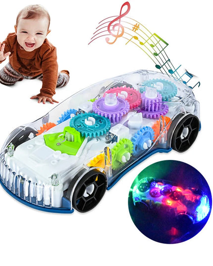 Baby toys Toddler Police Car Electric Vehicle Toy Auto Driving Transparent Gears Music Lights Cars Toys for Kids Boys