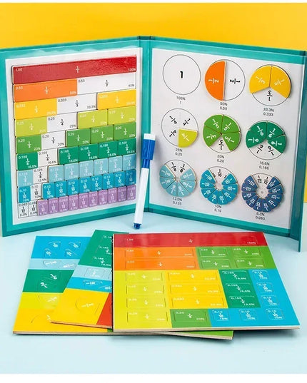 Montessori Magnetic Fraction Learning Math Toy Montessori Arithmetic Teaching Aids Wooden Book Educational Toys For Children