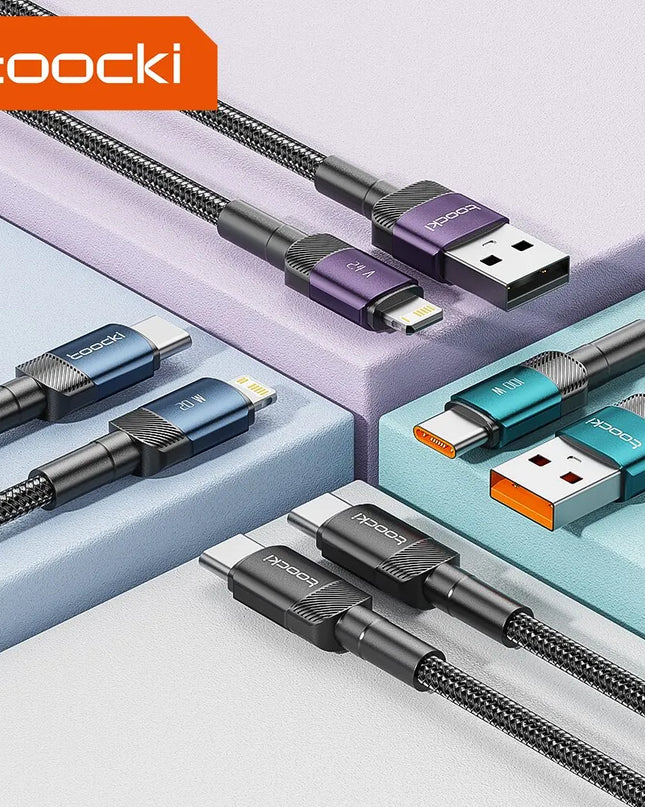 Toocki USB Type C Cable Fast Charging USB C Charger Cord For iPhone 15 14 13 12 11 Huawei P40 P30 Realme Oppo Oneplus Samsung