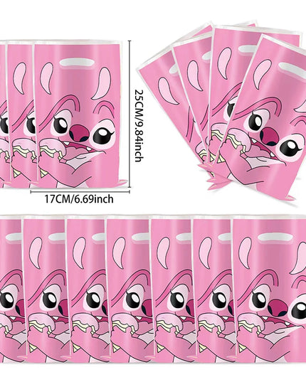 30pcs Blue Pink Stitch Party Gift Bags with Handles Lilo & Stitch Themed Party Favors Bags Baby Shower Kids Birthday Party Decor