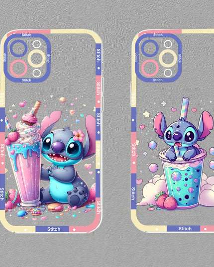 Stitch Artistic Transparent Phone Case For IPhone 17 Air 16 14 12 11 Pro Max 15 Plus 13 Mini 16E Fashion TPU Silicone Soft Cover