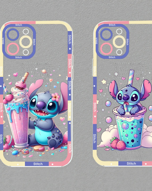 Stitch Artistic Transparent Phone Case For IPhone 17 Air 16 14 12 11 Pro Max 15 Plus 13 Mini 16E Fashion TPU Silicone Soft Cover