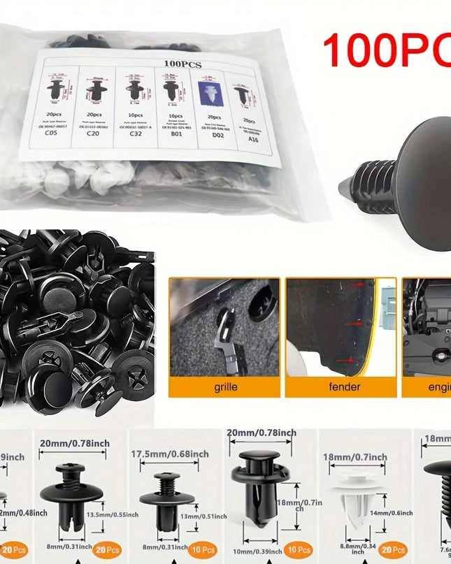 Auto Fastener Clip Mixed Car Body Push Retainer Pin Rivet Bumper Door Trim Panel Fastener Kit Car Clips Box or Bag packaging