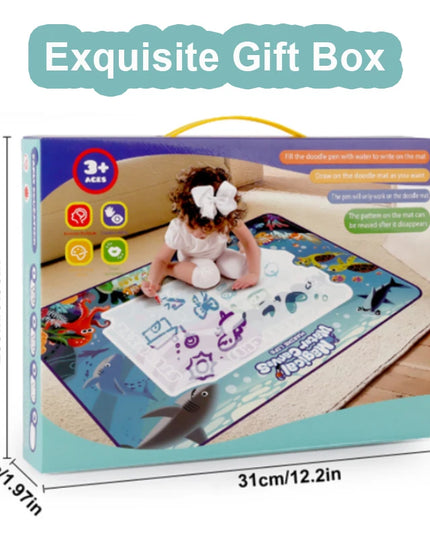 100*80CM Magic Water Doodle Mat for Kids - Reusable Waterproof Drawing Board with Magic Pens, Educational Art Toy for kids