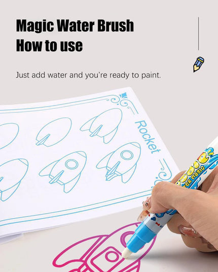 80x80CM Magic Water Drawing Mat Coloring Doodle Mat Montessori Painting Board Painting Pad Magic Pens Kids Educational Toy Gifts