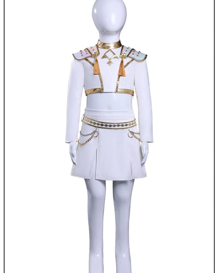 IN STOCK Rumi Mira Zoey White Leather Singing Suit Costume Set Halloween Carnival Role Play Party For Girls