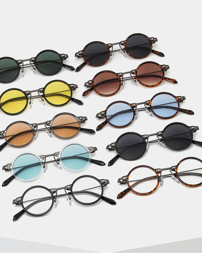 2022 Small Round Sunglasses Men Women Retro Punk Ocean Color Sun Glasses Gradient Clear Lens Eyewear Vintage Driving Glasses
