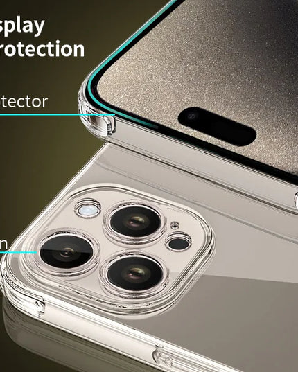 For iPhone 17 16 15 Pro Max Phone Case For iPhone 16 15 14 13 Mini 12 11 Pro Transparent Case iPhone16 Plus Cover