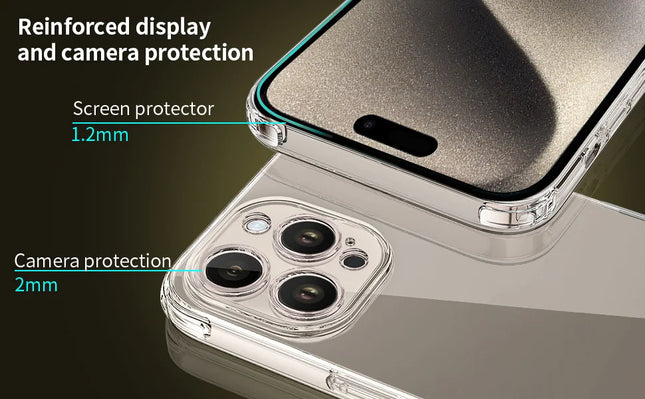 For iPhone 17 16 15 Pro Max Phone Case For iPhone 16 15 14 13 Mini 12 11 Pro Transparent Case iPhone16 Plus Cover