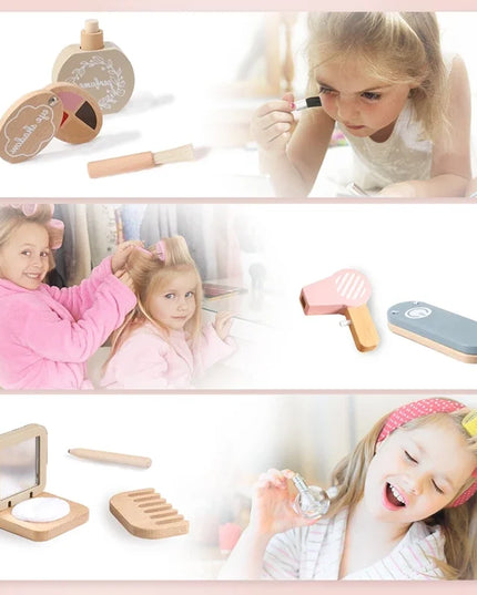 Wooden Baby Toys Simulation Cosmetics Set Pretend Makeup Toys Girls Playing House Game Children Early Education Montessori Toys