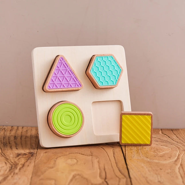Montessori Wood Toys 0-12Months Baby Colorful Geometry Grasping Board Toys Newborn Sensory Touch Shape Recognition Game Toy Gift