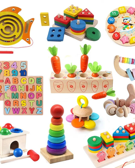 Montessori Wooden Games Baby Toys Puzzle Geometry Educational Games Kids Development Early Learning Toys For Children 1 Year 2